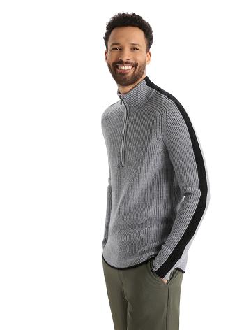 Icebreaker Merino Lodge Long Sleeve Half Zip Tröjor Herr Grå Svarta | SE 1735VRWD